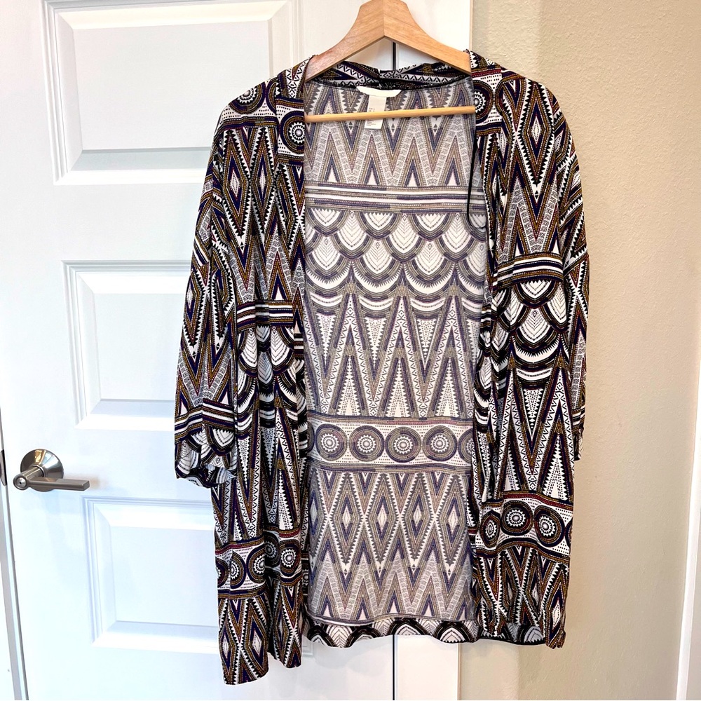 H&M kimono, tribal print, oversized, size S